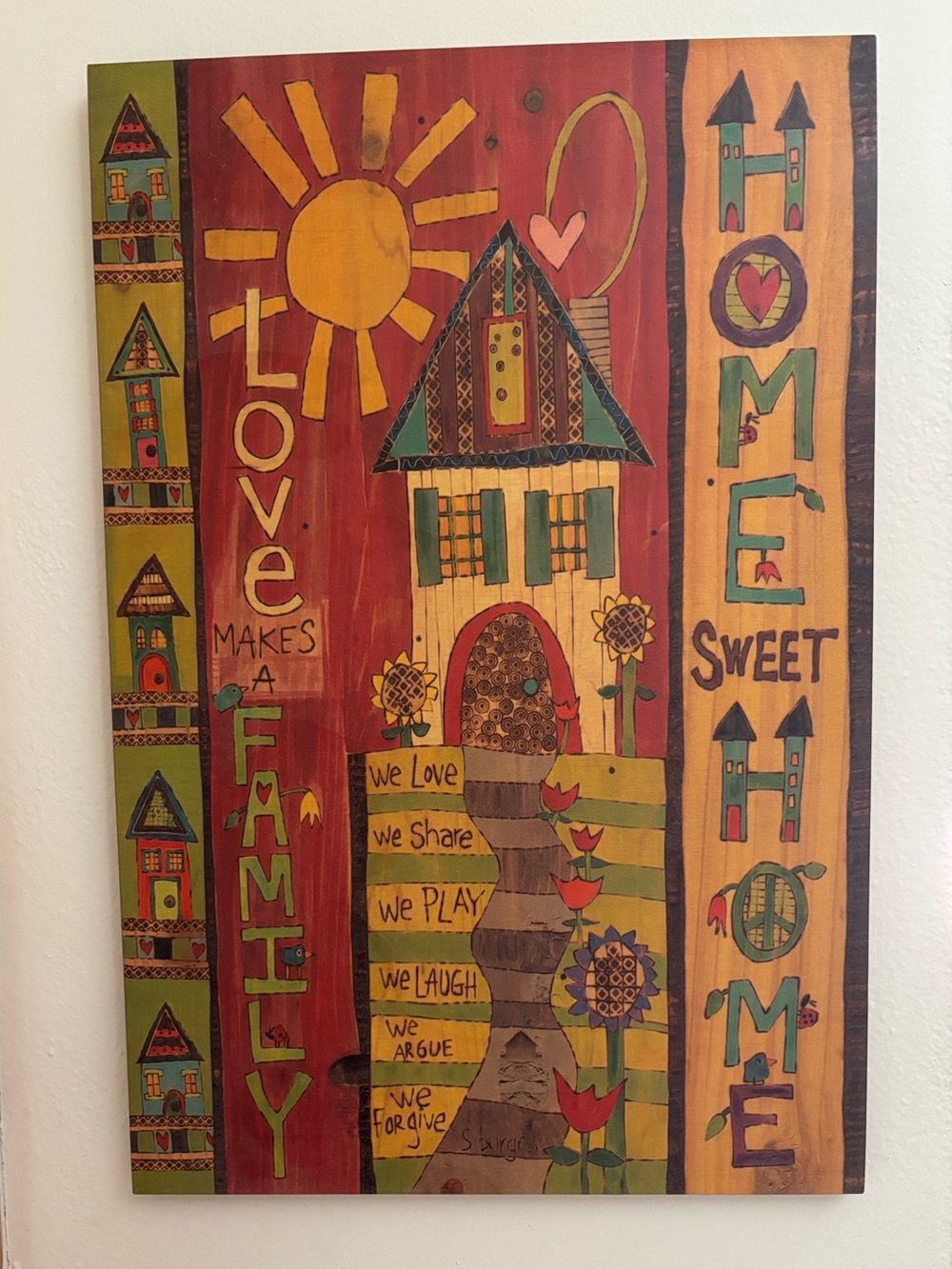 Love Makes A Family Wooden Wall Art